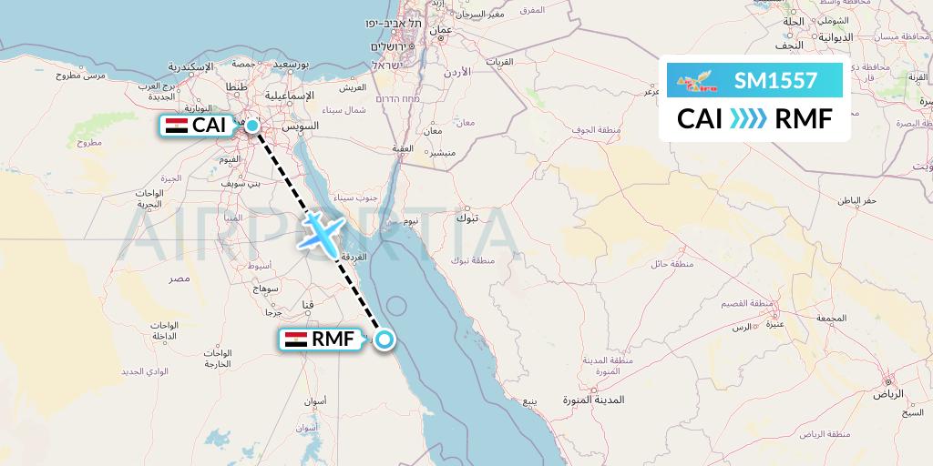 SM1557 Air Cairo Flight Map: Cairo to Marsa Alam