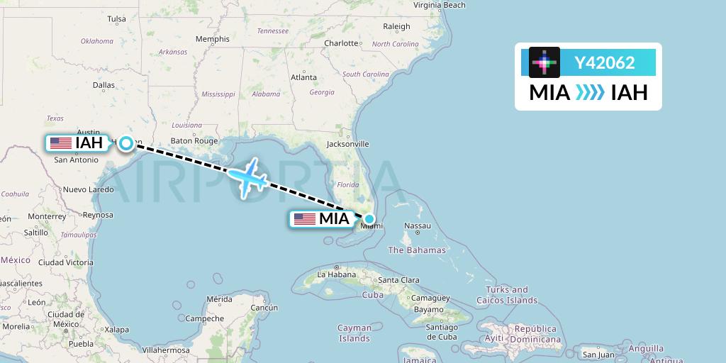 Y42062 Volaris Flight Map: Miami to Houston