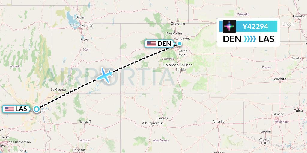 Y42294 Volaris Flight Map: Denver to Las Vegas