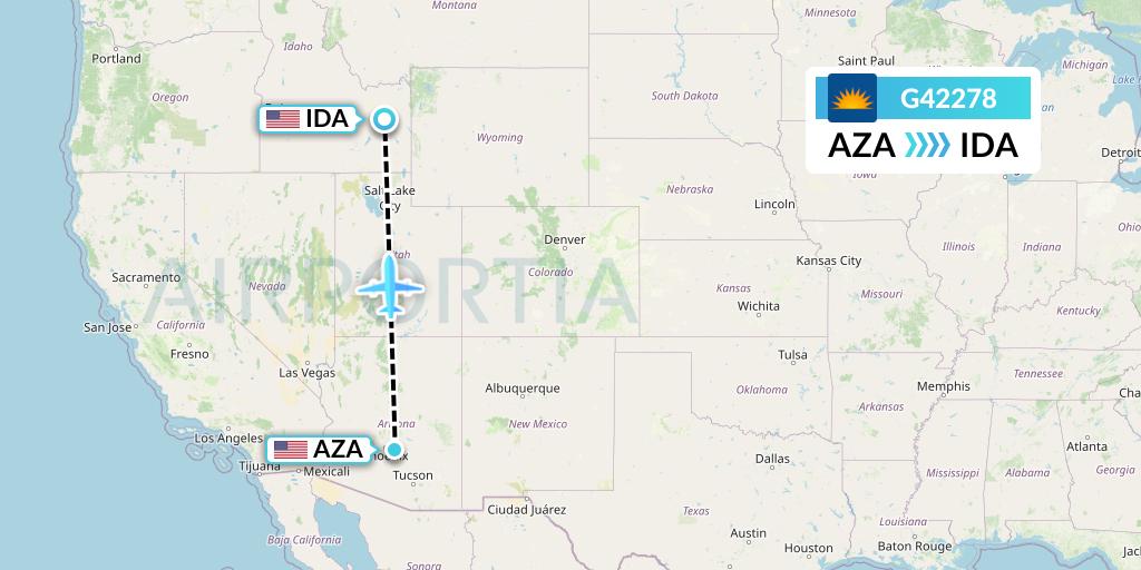 G42278 Allegiant Air Flight Map: Phoenix to Idaho Falls