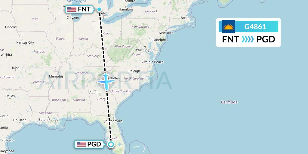 G4861 Allegiant Air Flight Map: Flint to Punta Gorda