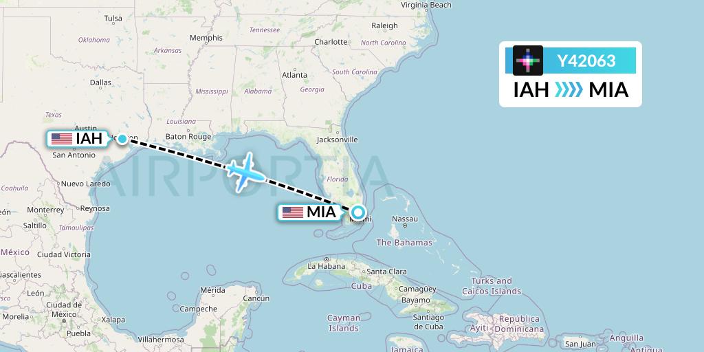 Y42063 Volaris Flight Map: Houston to Miami