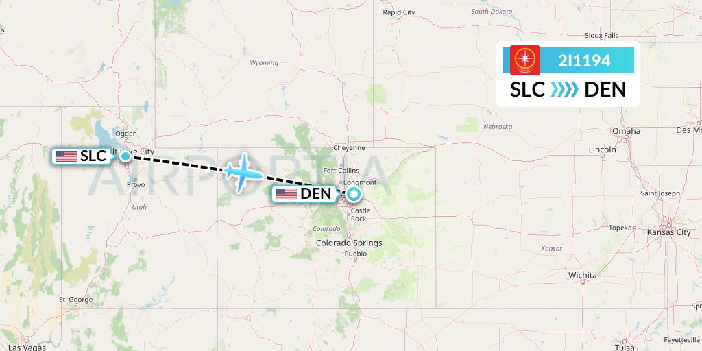 2I1194 Star Peru Flight Map: Salt Lake City to Denver
