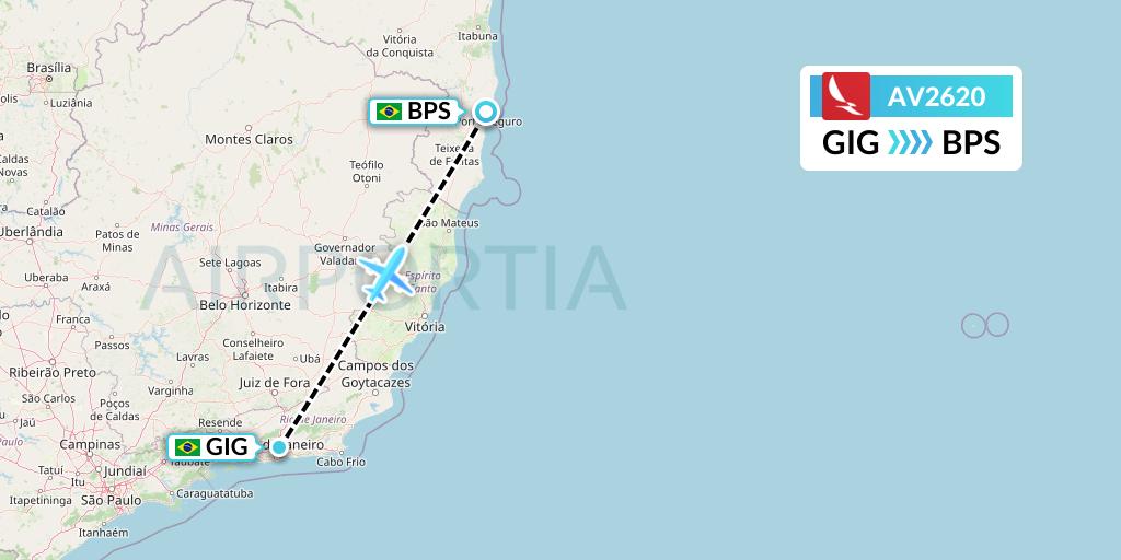 AV2620 Avianca Flight Map: Rio de Janeiro to Porto Seguro