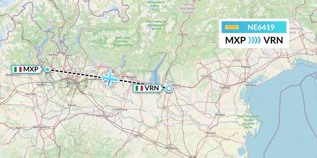 NE6419 Nesma Airlines Flight Map: Milan to Verona