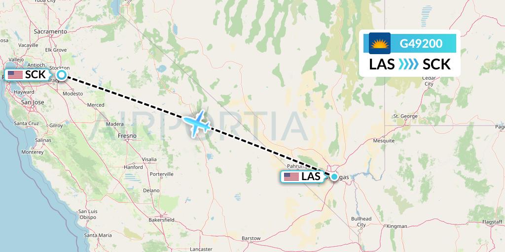 G49200 Allegiant Air Flight Map: Las Vegas to Stockton