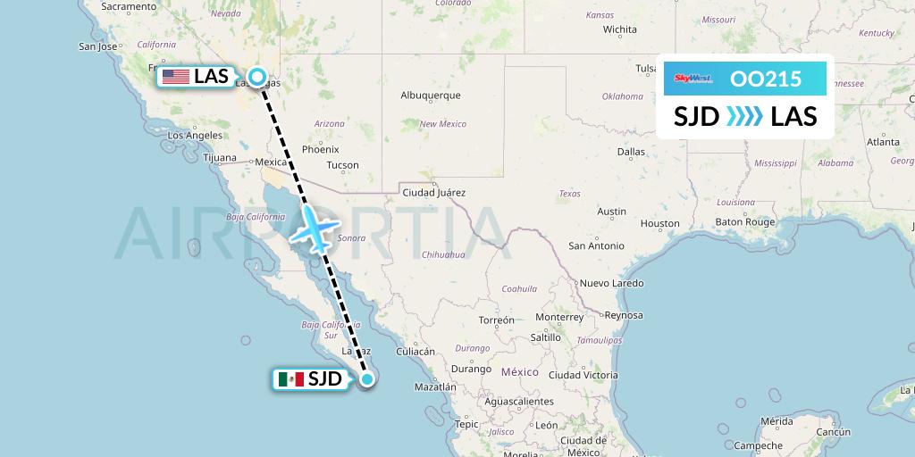 OO215 SkyWest Airlines Flight Map: San Jose del Cabo to Las Vegas