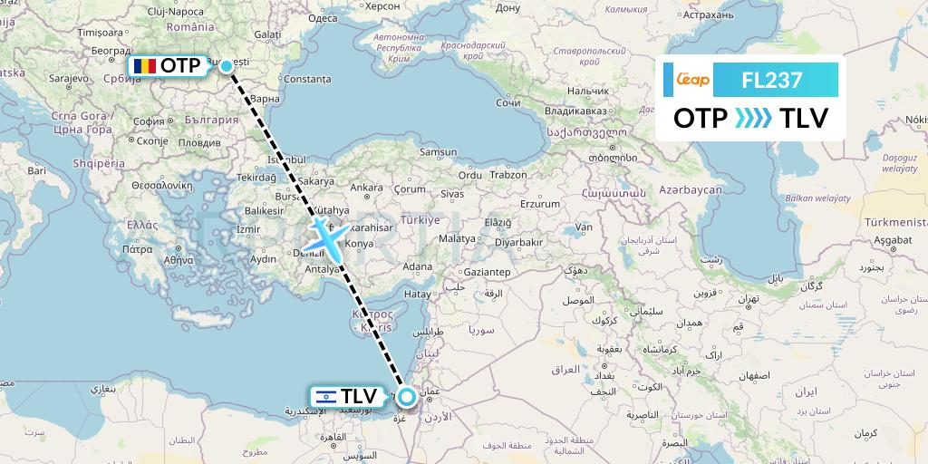 FL237 AirTran Flight Map: Bucharest to Tel Aviv