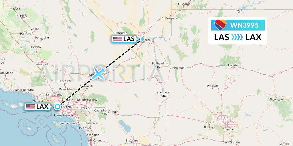 WN3995 Southwest Airlines Flight Map: Las Vegas to Los Angeles