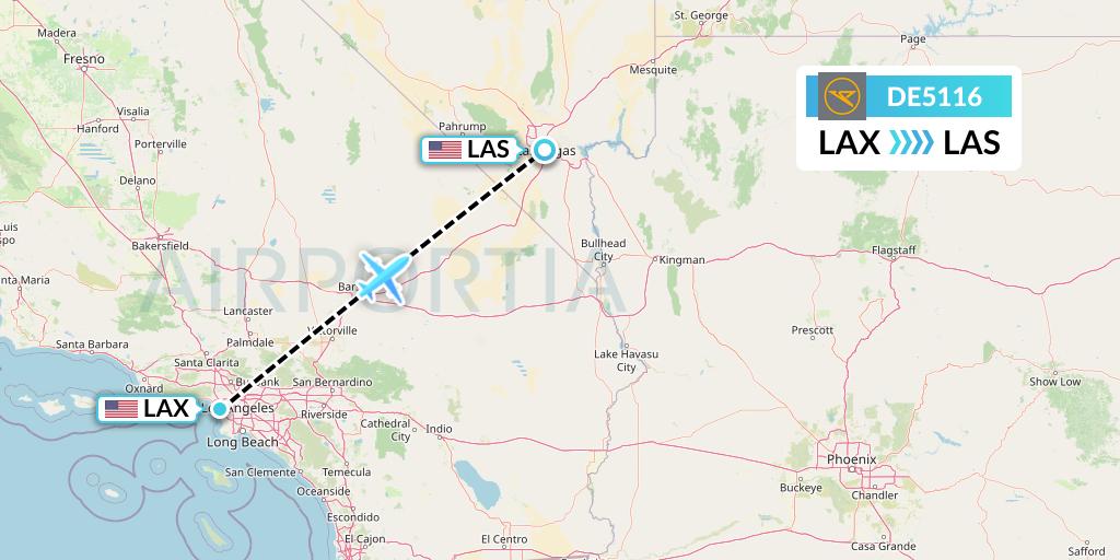 DE5116 Condor Flight Map: Los Angeles to Las Vegas