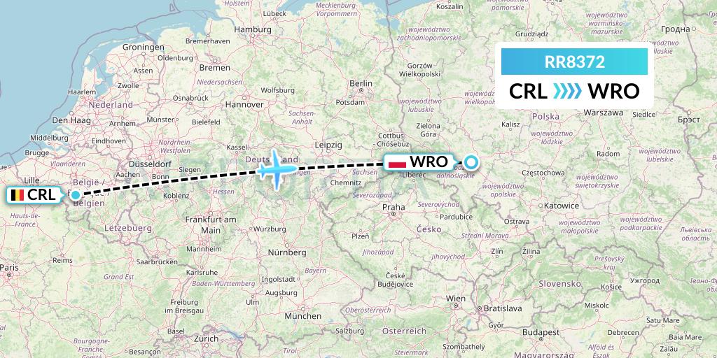 RR8372 Royal Air Force Flight Map: Brussels to Wroclaw