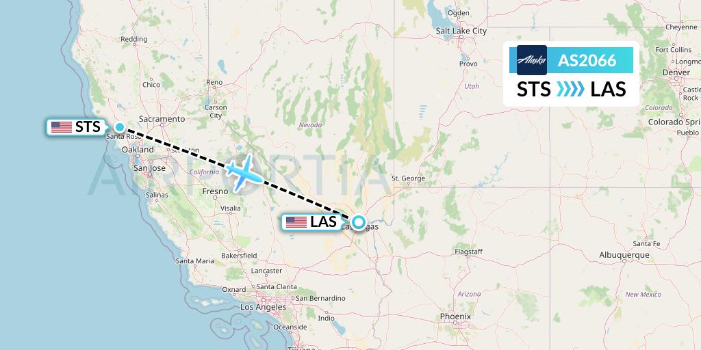 AS2066 Alaska Airlines Flight Map: Santa Rosa to Las Vegas