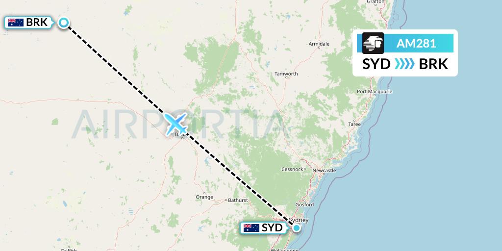 AM281 Aeromexico Flight Map: Sydney to Australia