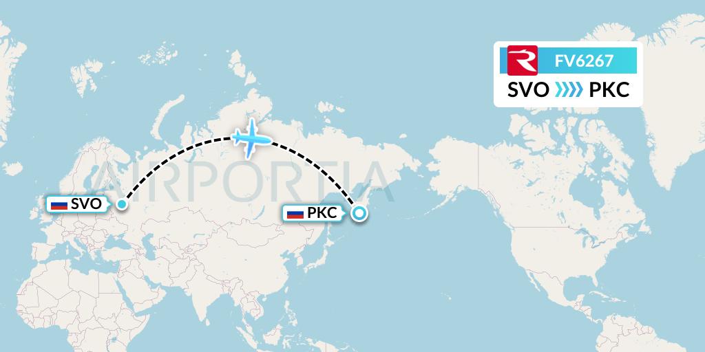 FV6267 Rossiya Flight Map: Moscow to Petropavlovsk-Kamchatsky