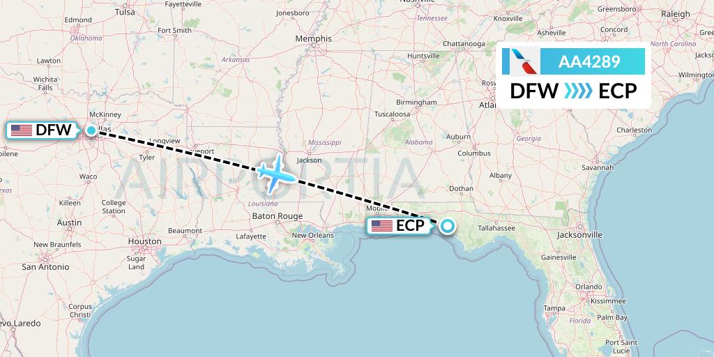 AA4289 American Airlines Flight Map: Dallas to Panama City