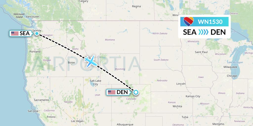 WN1530 Southwest Airlines Flight Map: Seattle to Denver