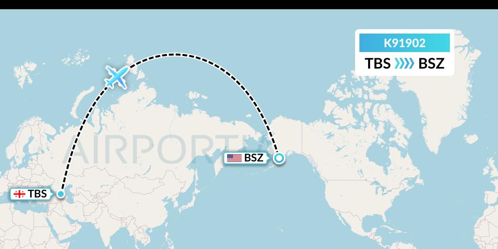 K91902 Kalitta Charters Flight Map: Tbilisi to Egegik
