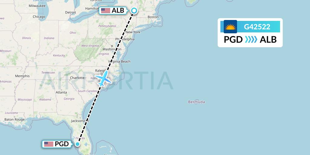 G42522 Allegiant Air Flight Map: Punta Gorda to Albany