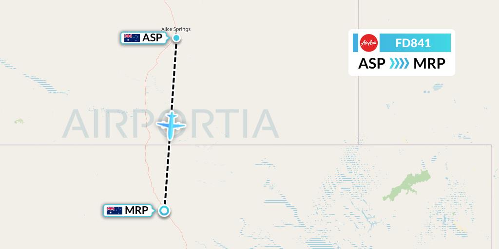 FD841 Thai AirAsia Flight Map: Alice Springs to Australia